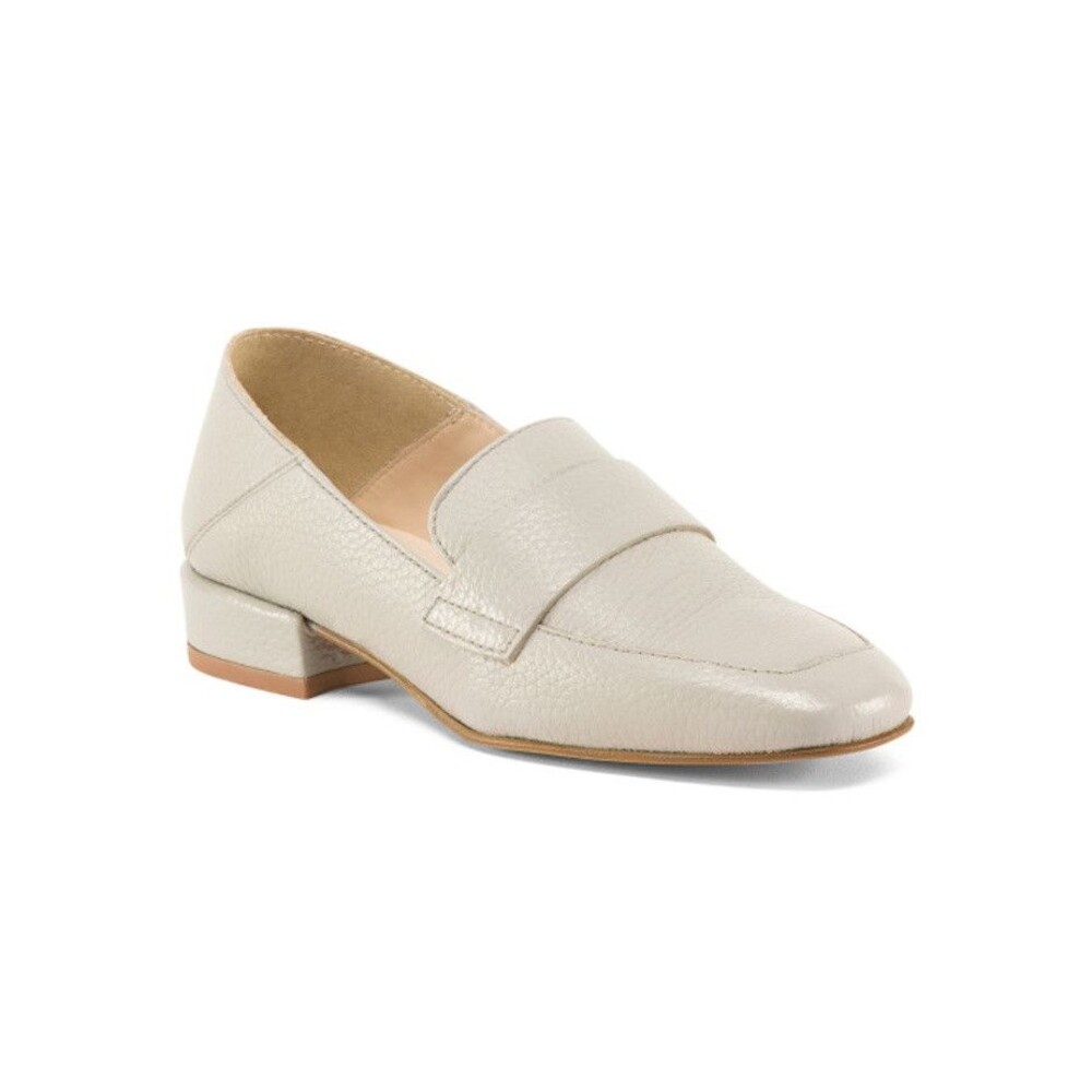 Christian Di Riccio Beige Pearlized Leather Loafers
